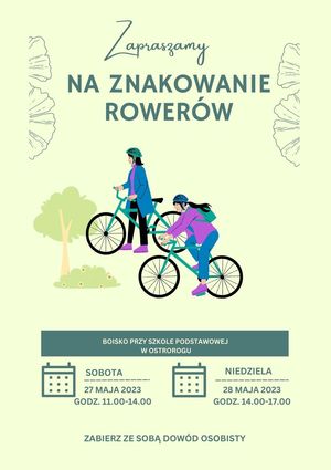 plakat zawierający obrazek kobiet na rowerze