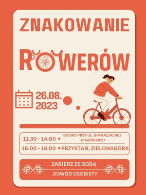 plakat zawierający informację o znakowaniu rowerów